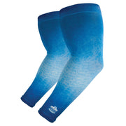 Ergodyne 6695 Sun Protection Arm Sleeves, Blue, UV Protection, Moisture Wicking, Stretchable, Machine Washable, 2 Pair Pack, Size M/L