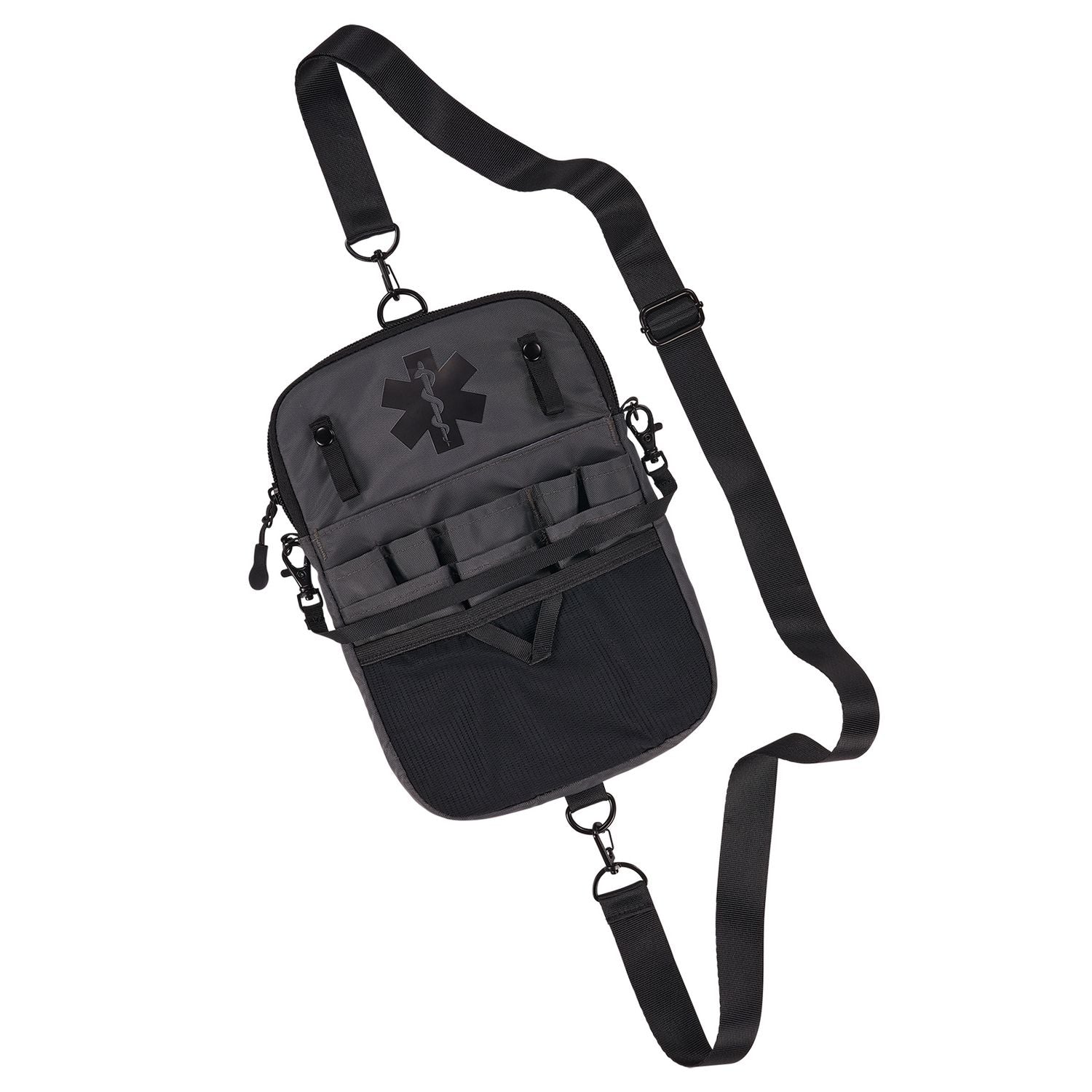 Arsenal 5717 Convertible Nurse Belt Bag, 10 Compartments, 7 x 10, Nylon, Black