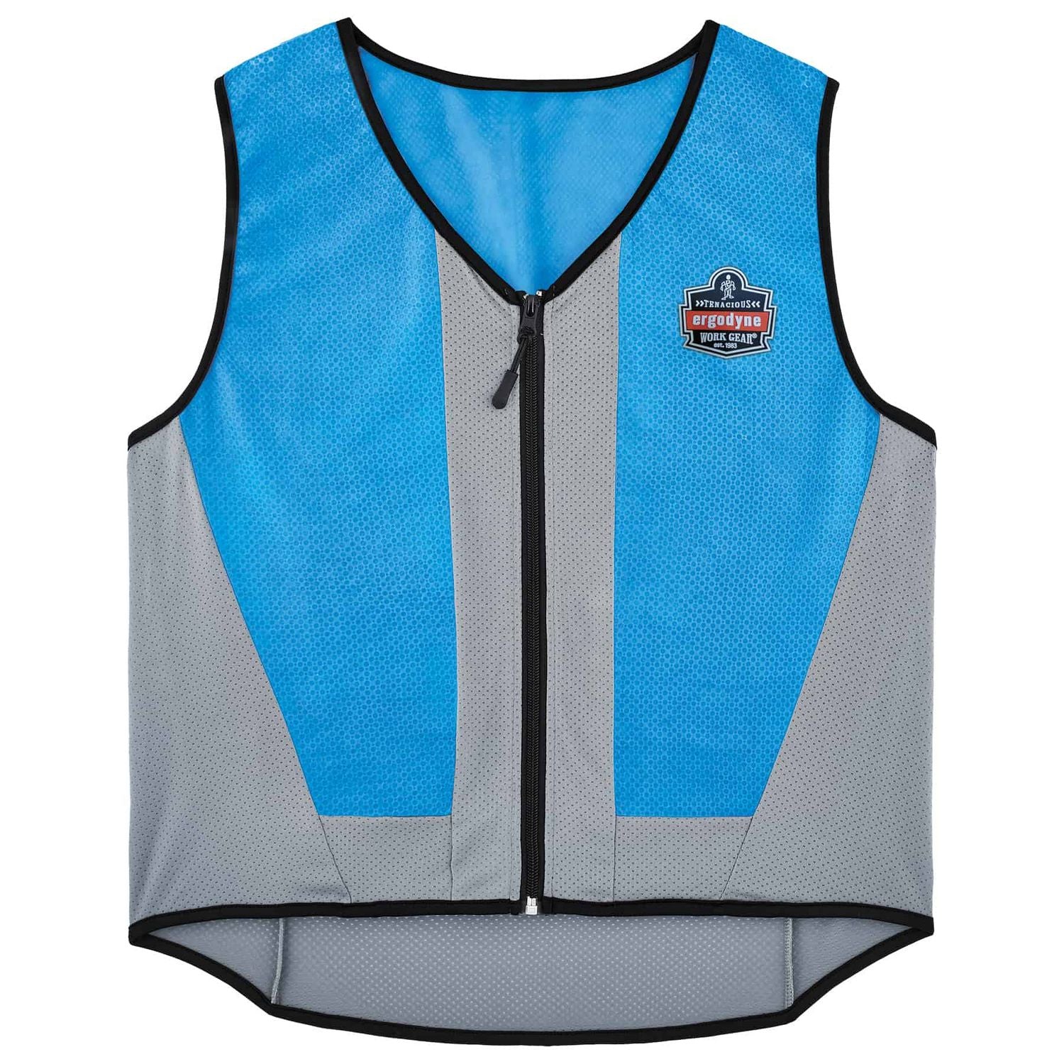 Ergodyne Chill-Its 6667 Wet Cooling Vest, 5-Xtra Large, Blue, Zipper Closure, Lightweight, Breathable, Machine Washable, Moisture Resistant, Absorbent, 1 Each