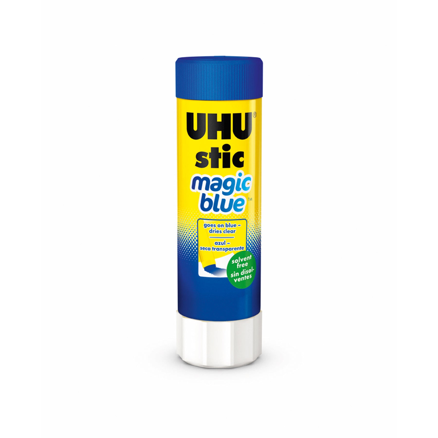 UHU Stic Magic Blue Glue Stick, Dries Clear, 40 g, Pack of 12