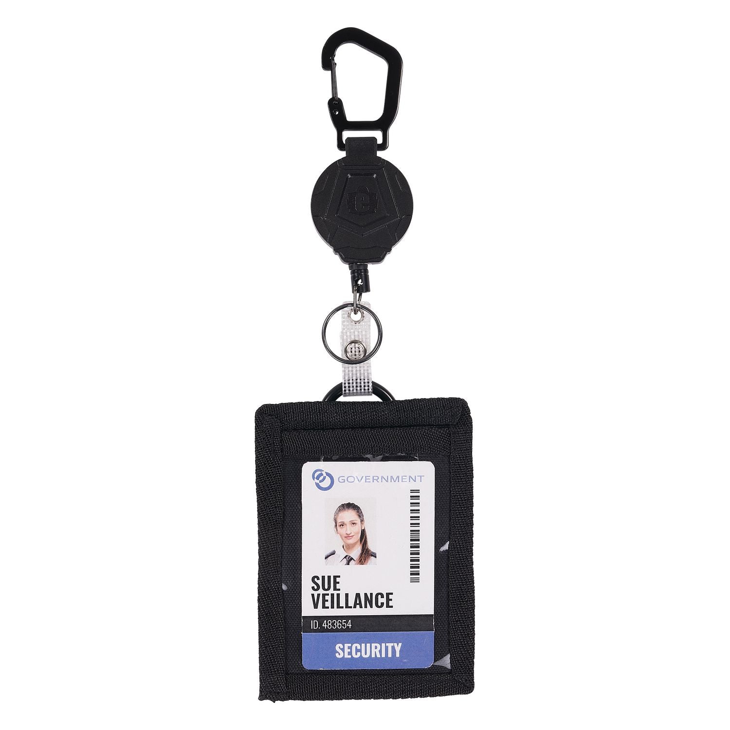 Squids 3389 Wallet ID/Badge Holder,Horizontal/Vertical, Black, 3.75 x 5 for 2.75 x 3.5 Insert, 18" Cord