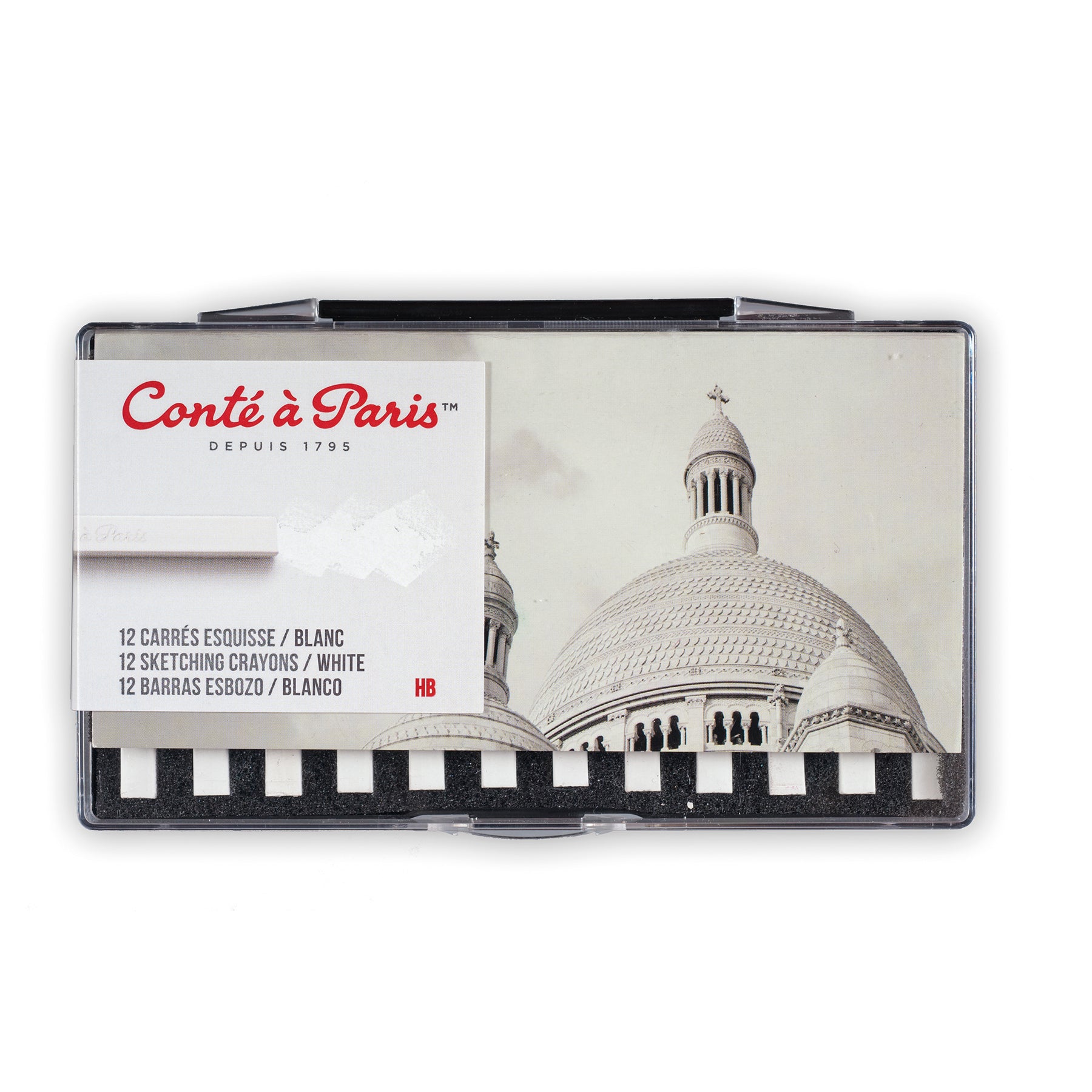 Carrés Esquisse Sketching Crayons, White HB (2456 / HB), Set of 12