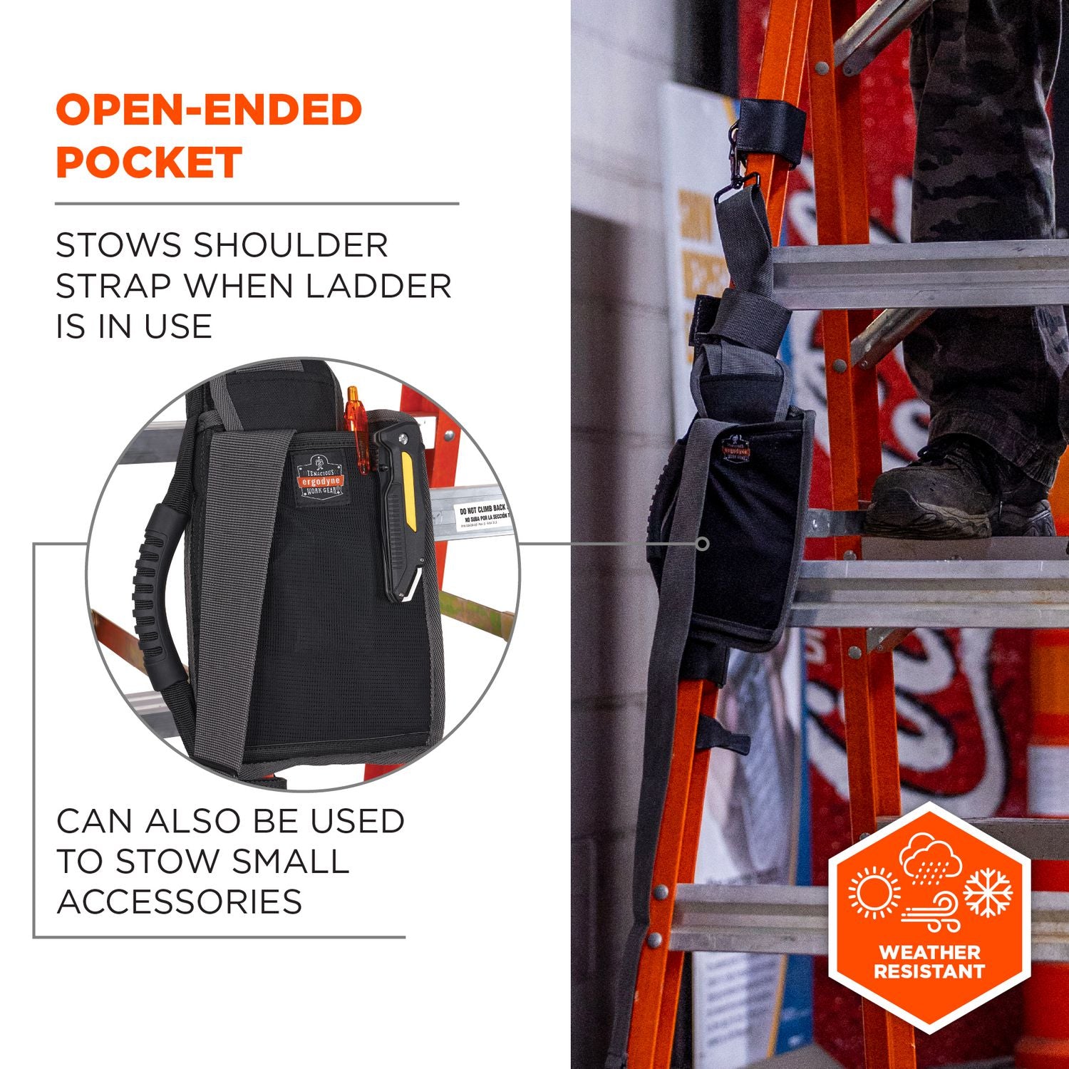 100 lb Load Capacity - Hook & Loop Attachment - Black - 1 Each