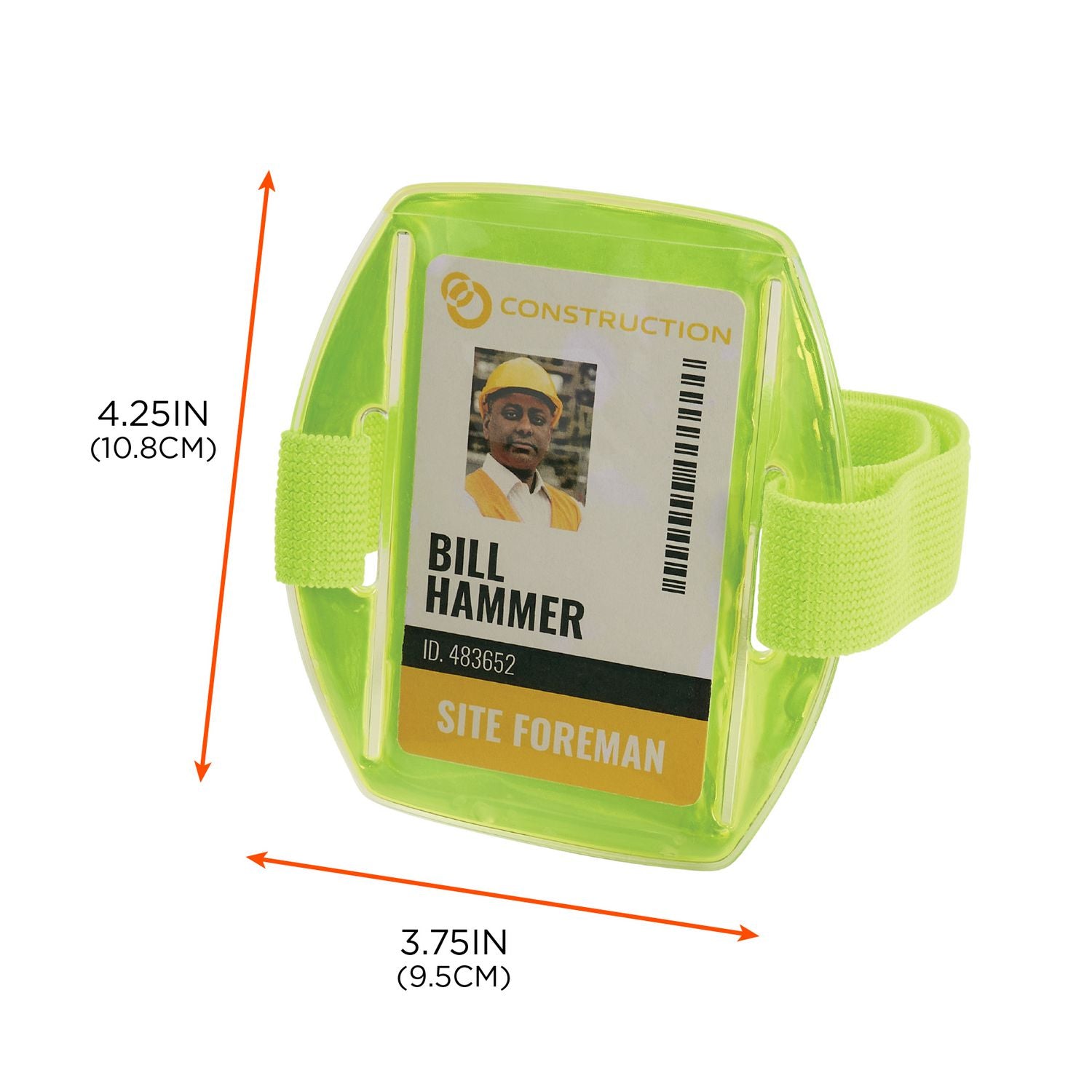 Squids 3386 Arm Band ID/Badge Holder, Vertical, Lime, 3.75 x 4.25 Holder, 2.5 x 4 Insert, 10/Pack