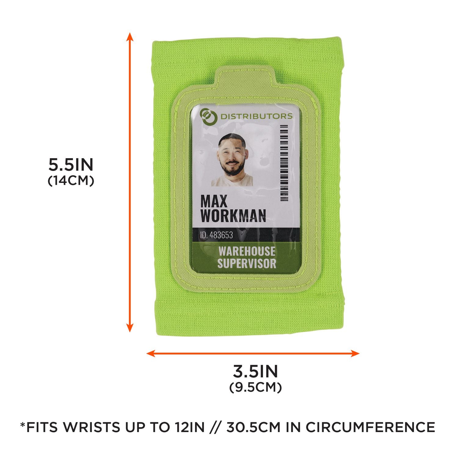 Squids 3388 Wrist ID/Badge Holder, Vertical, Lime, 3.5 x 5.5 Holder, 2.75 x 3.75 Insert