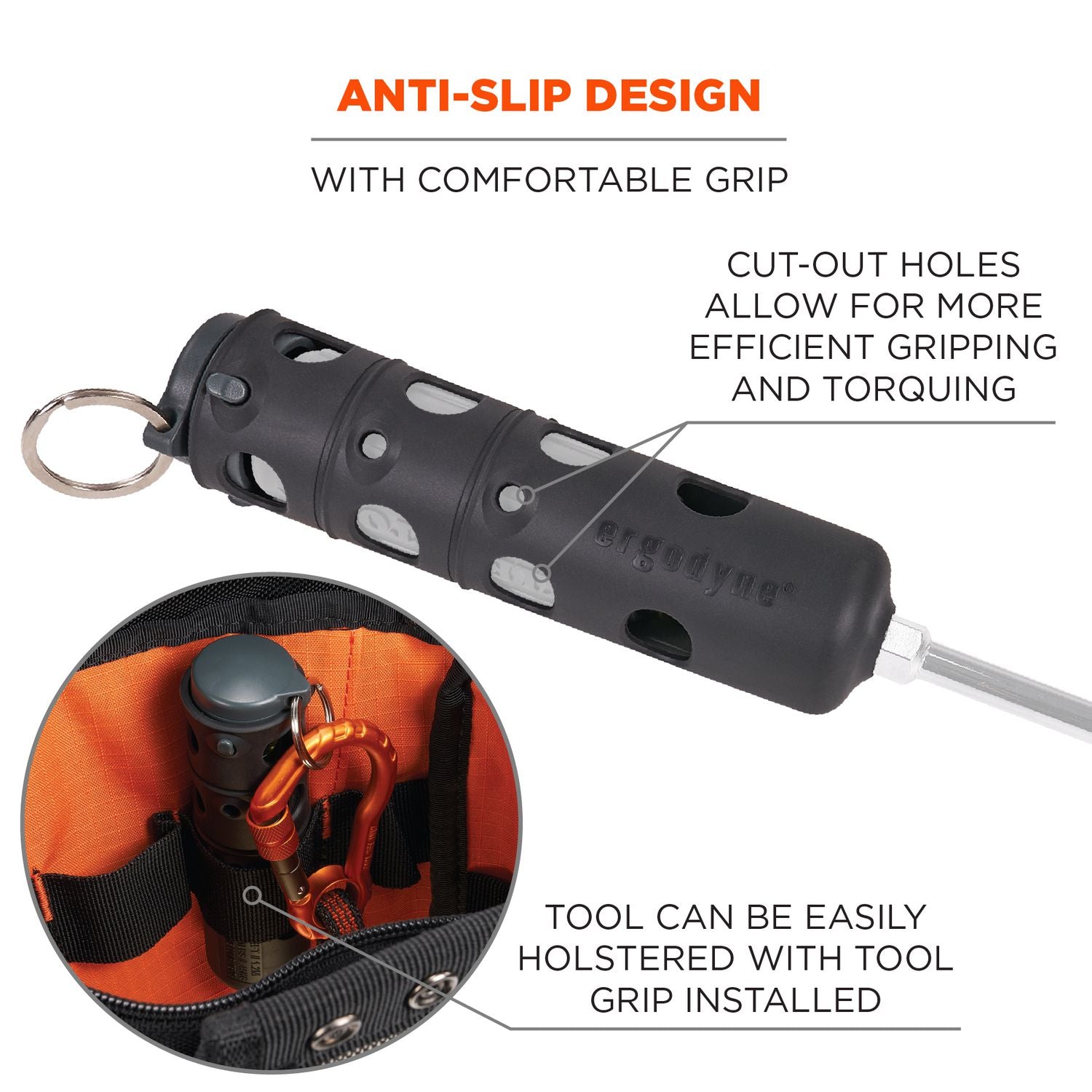 Squids 3745 Tool Grip and Tether Attachment Point, 1 lb Max Working Capacity, 5.5" Long, Black, 2/Pack