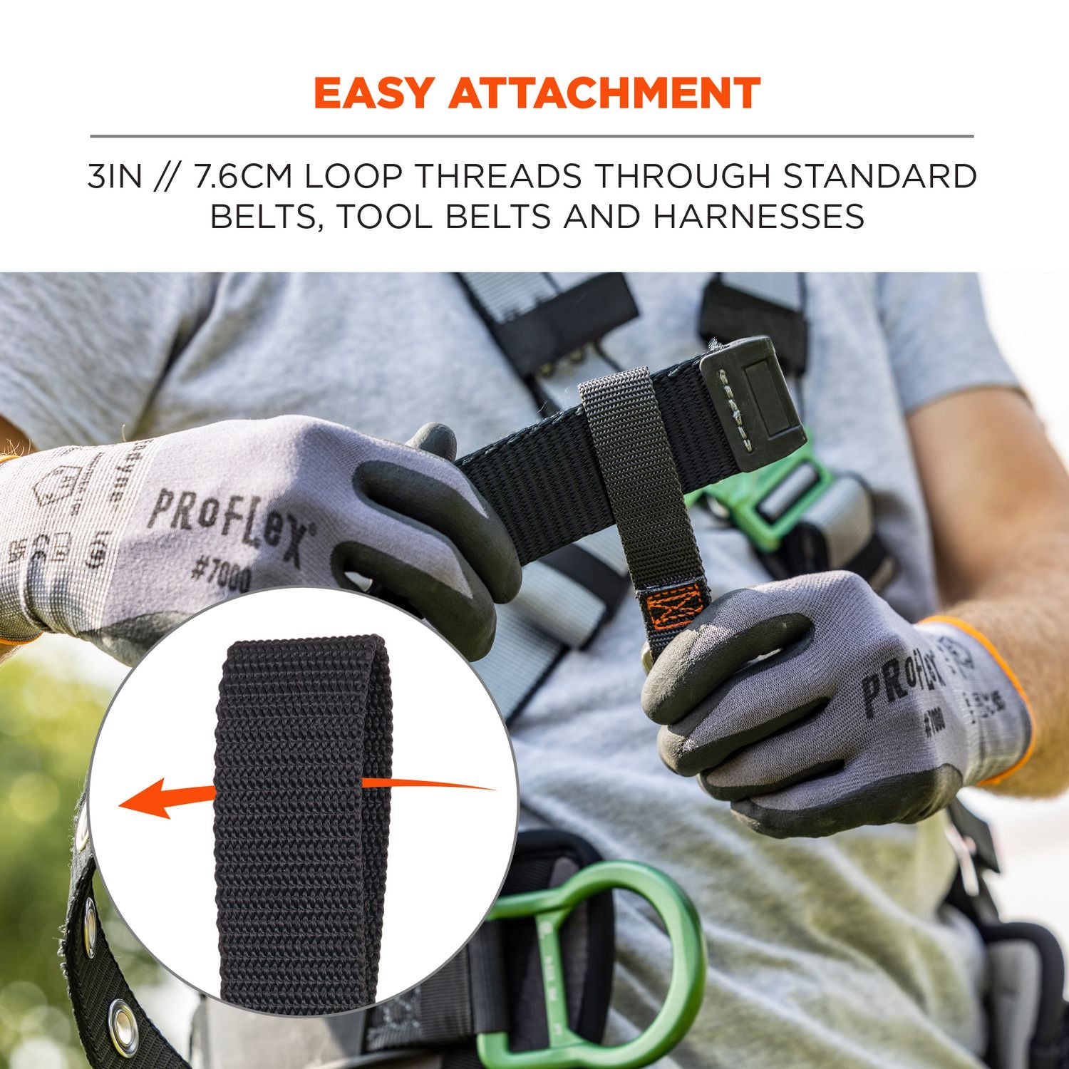 Squids 3171 Anchor Strap Belt Loop Attachment for Tool Tethering, 5 lb Max Working Capacity, 5" Long, Black, 2/Pack