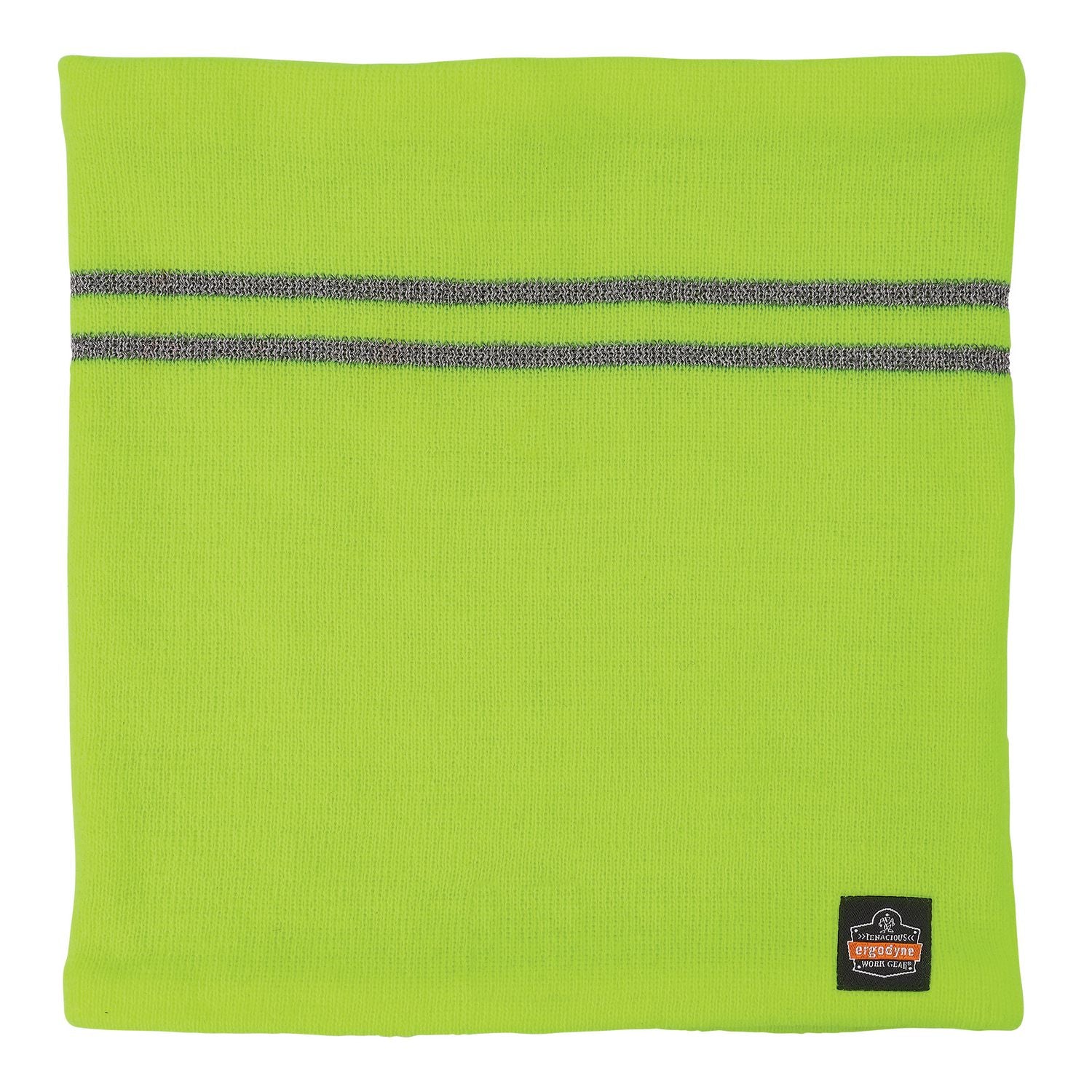 Ergodyne 6961 Reflective Winter Neck Gaiter, Fleece/Acrylic, Lime, Knit, Stretchable, Snug Fit, Comfortable, 360° Reflective Stripes, One Size, Pack of 1