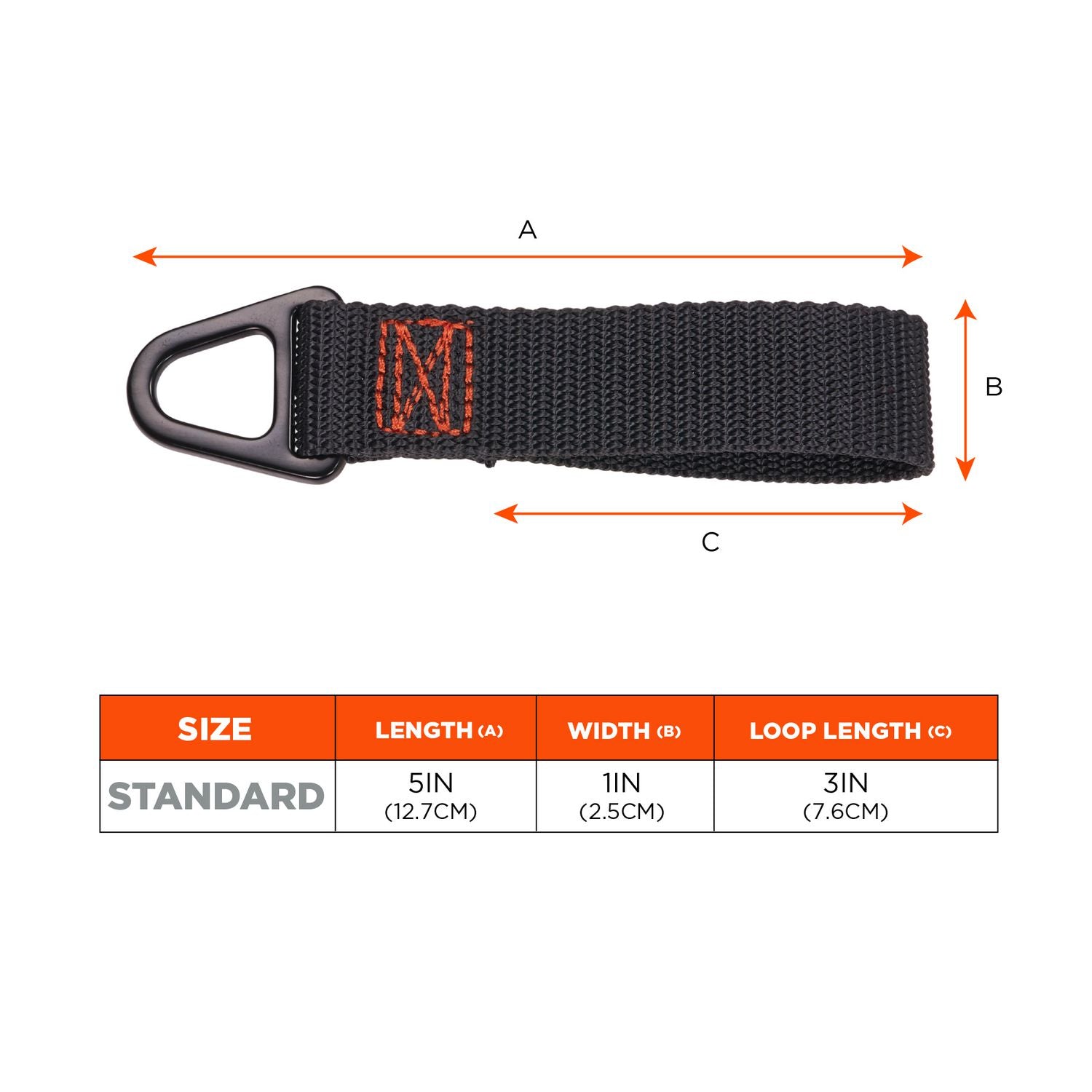 Squids 3171 Anchor Strap Belt Loop Attachment for Tool Tethering, 5 lb Max Working Capacity, 5" Long, Black, 2/Pack