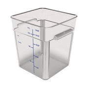 Squares Polycarbonate Food Storage Container, 6 qt, 8.75 x 8.75 x 7.31, Clear, Plastic