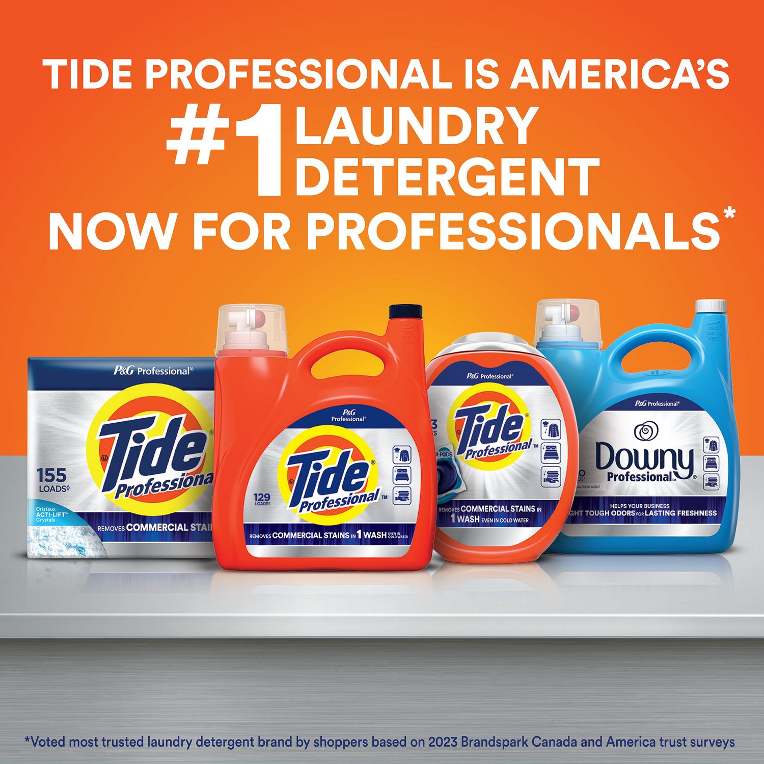Tide Professional Liquid Laundry Detergent, 105 fl oz, 80 Loads, Orange, 1 Each