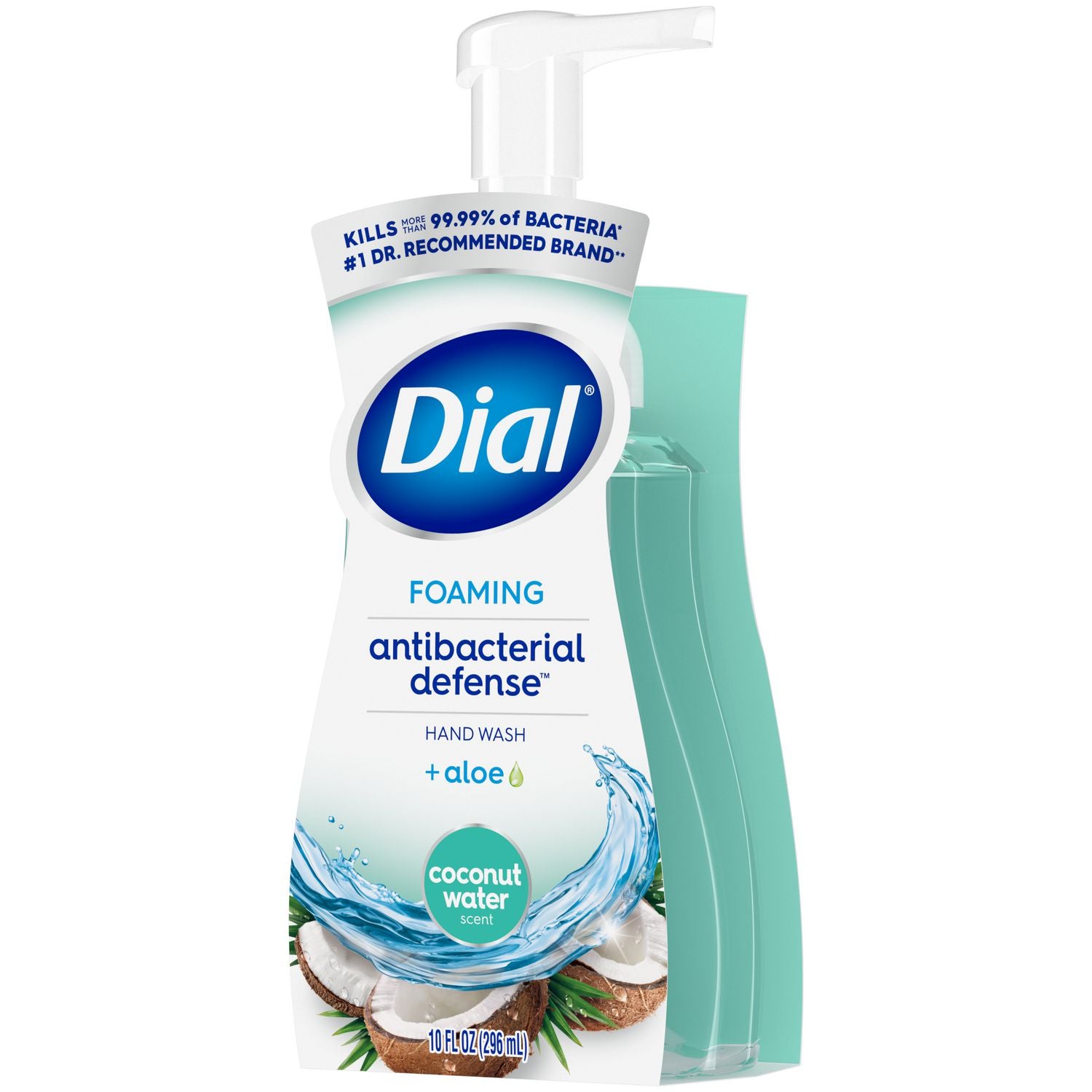 Dial Complete Original Foam Hand Wash Pump, Coconut Water Scent, 10 fl oz, Antibacterial, Moisturizing, Clear, Cruelty-free, pH Balanced, Sulfate-free, Paraben-free, 1 Each