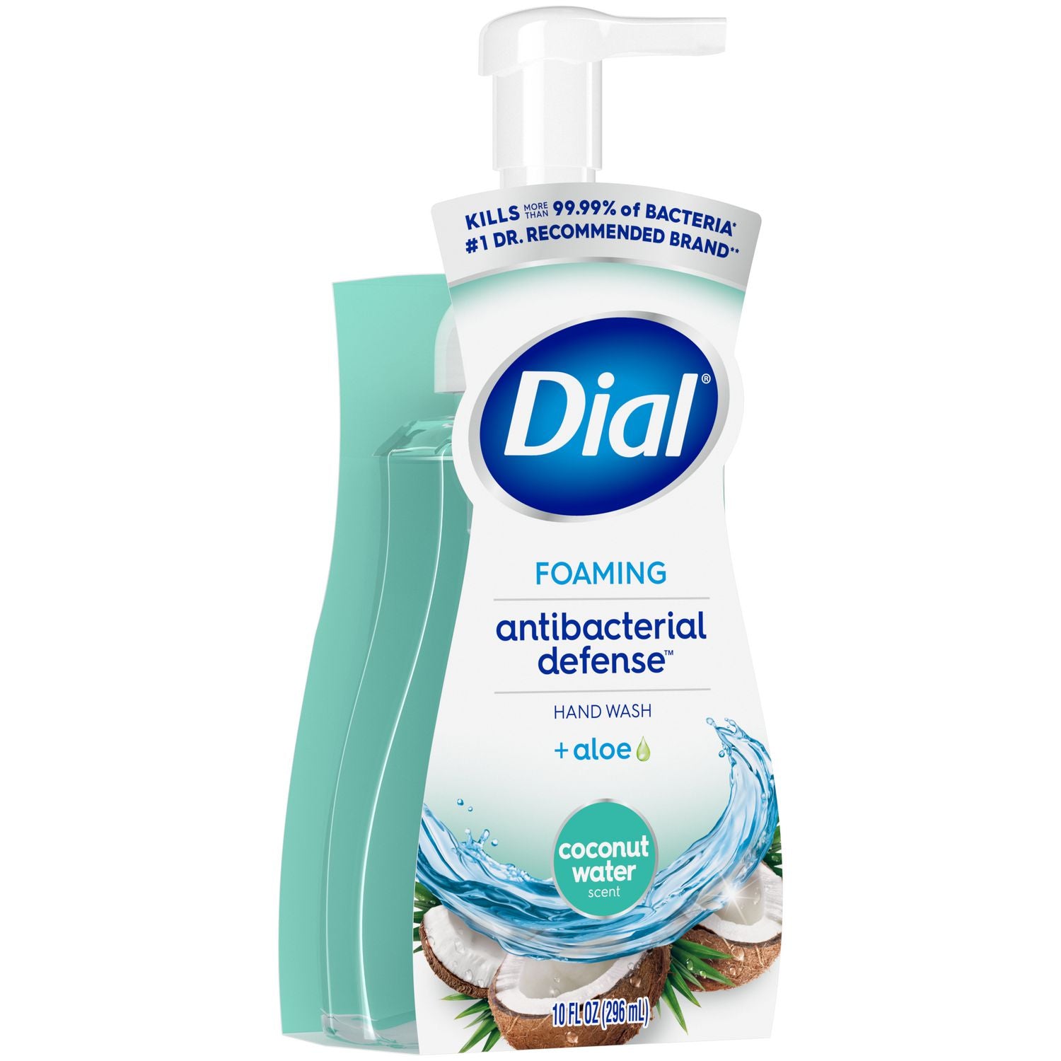 Dial Complete Original Foam Hand Wash Pump, Coconut Water Scent, 10 fl oz, Antibacterial, Moisturizing, Clear, Cruelty-free, pH Balanced, Sulfate-free, Paraben-free, 1 Each