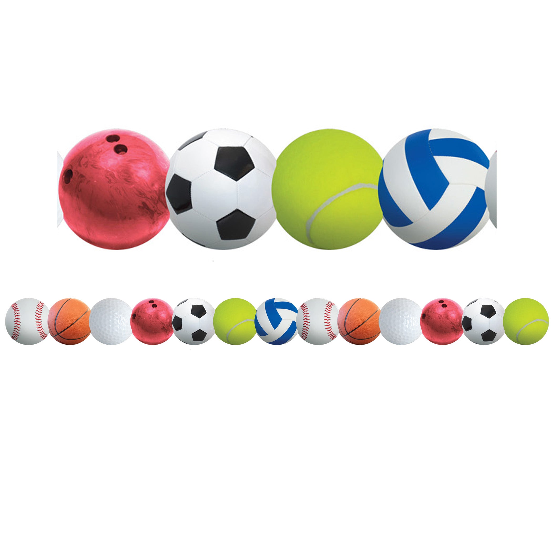 Border - 12 Strips Ea. 3"x36" - Sports Balls Border