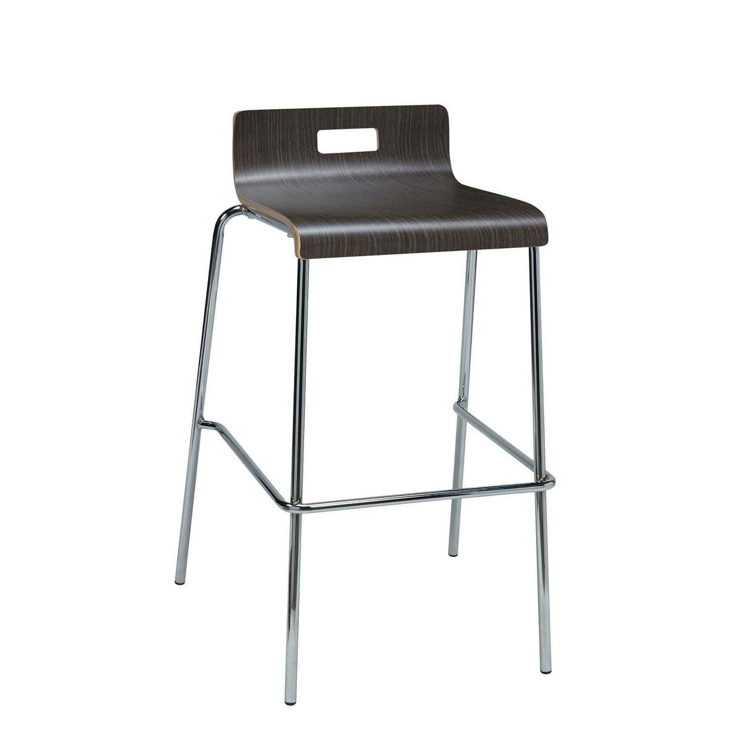 Pedestal Bistro Table with Four Espresso Jive Series Barstools, Square, 36 x 36 x 41, Designer White