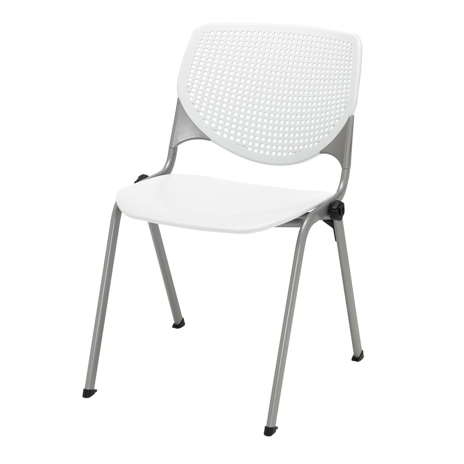 Pedestal Table with Four White Kool Series Chairs, Round, 36" Dia x 29h, Designer White