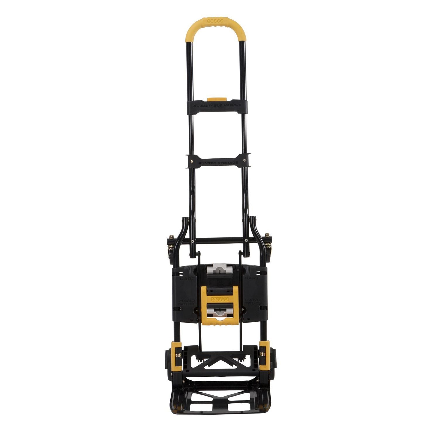 2-in-1 Folding Hand Truck, 300 lb Capacity, 17" x 30.5" x 33.5", Black/Yellow