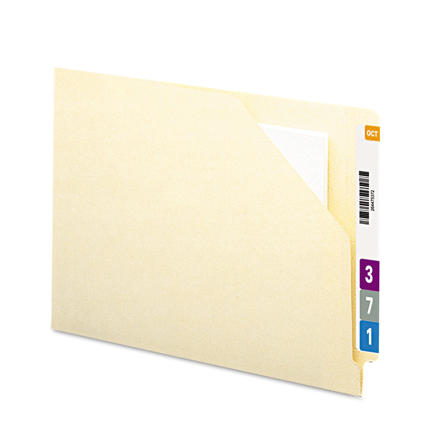End Tab File Jacket With Antimicrobial Product Protection, Shelf-Master Reinforced Straight Tab, Letter Size, Manila, 100/box