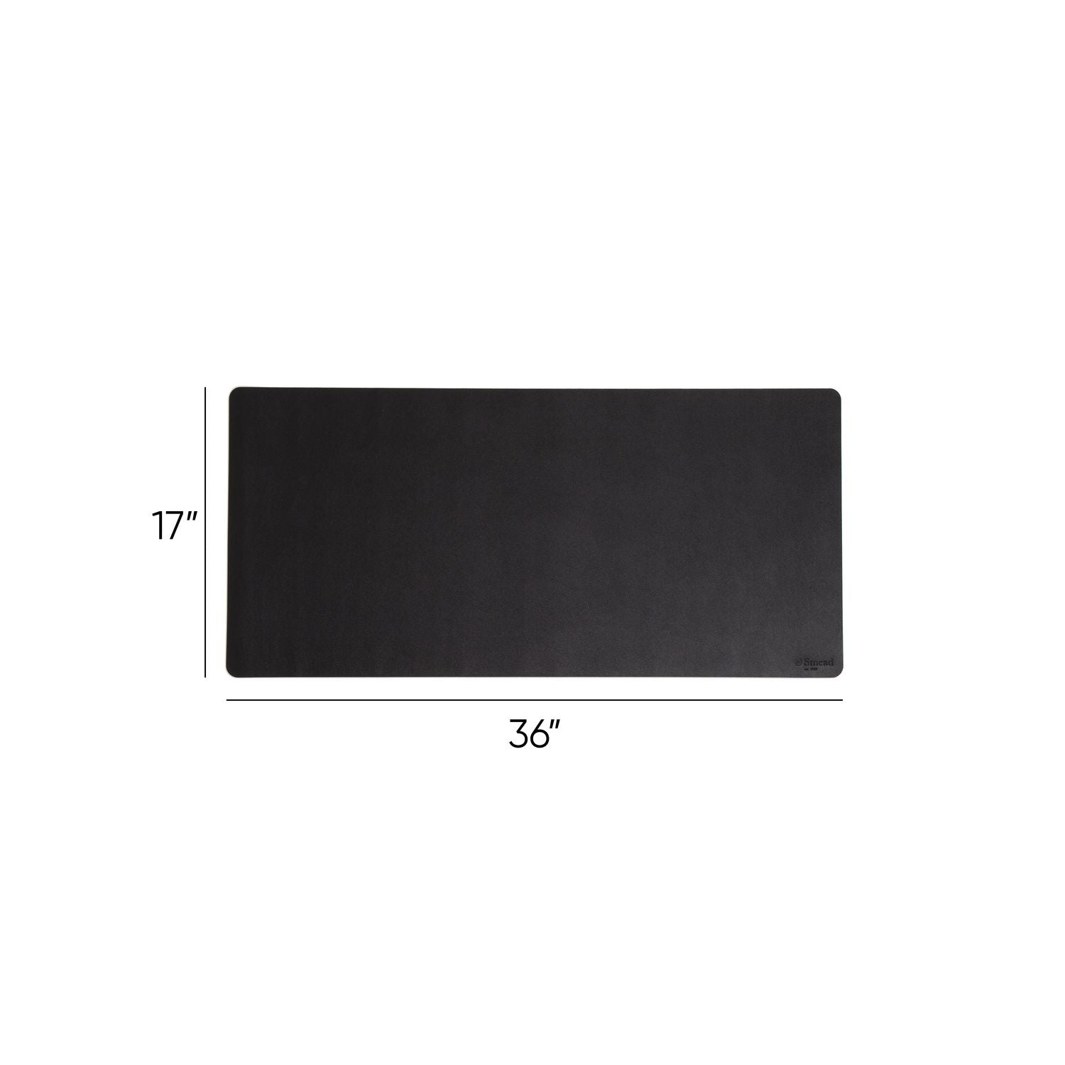 Smead Waterproof Desk Pad, Rectangular, 17" x 36", Vegan Leather, Faux Suede Backing, Charcoal, 1 Each