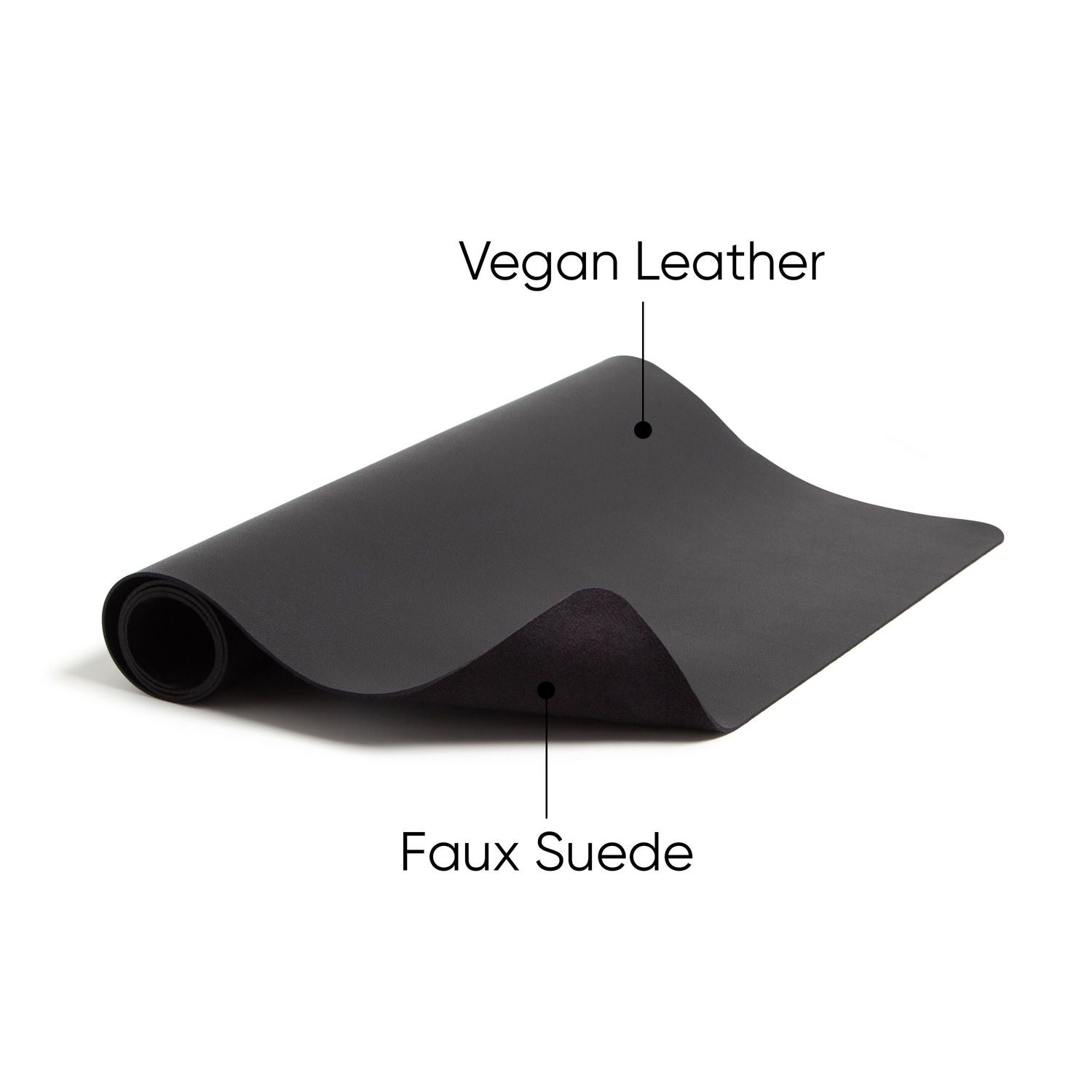 Smead Waterproof Desk Pad, Rectangular, 17" x 36", Vegan Leather, Faux Suede Backing, Charcoal, 1 Each