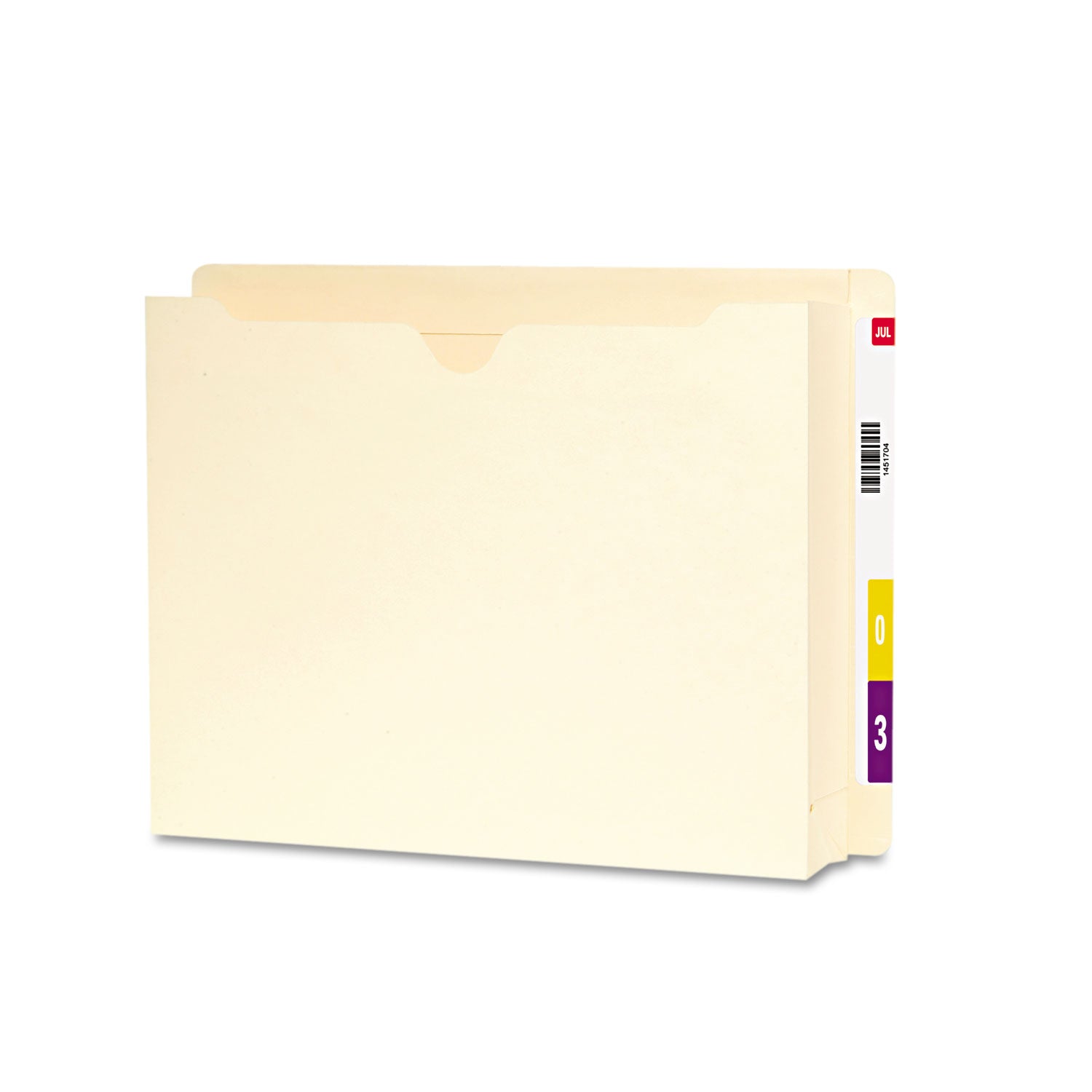 Smead Straight Tab Cut Letter Recycled File Jacket - 8 1/2" x 11" - 2" Expansion - 14 pt. - 2 Plys - Manila - Slip Resistant, Reinforced Tab - 10% Recycled - 25 / Box