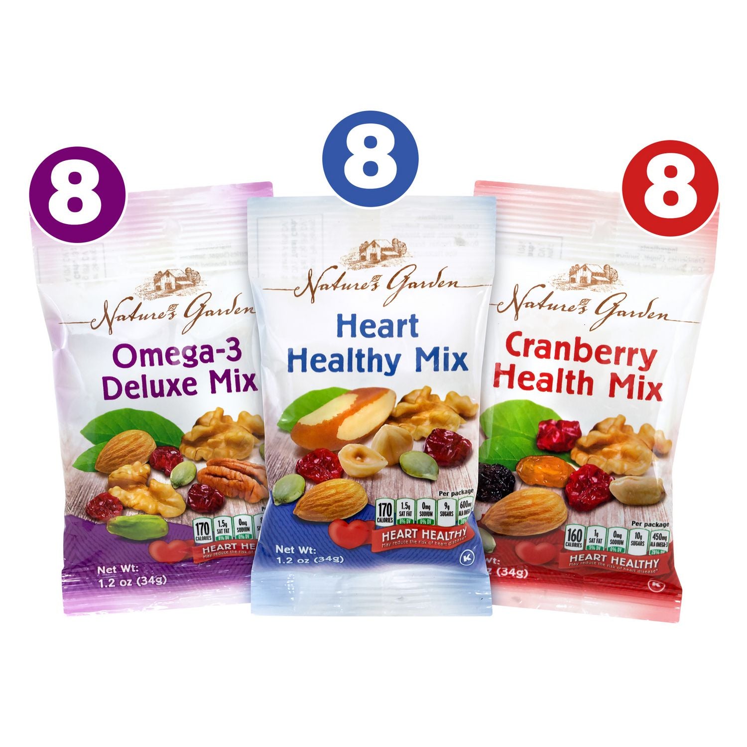 Healthy Trail Mix Snack Packs, Assorted Flavors, 1.2 oz Pouch, 24/Bag, 2 Bags/Carton