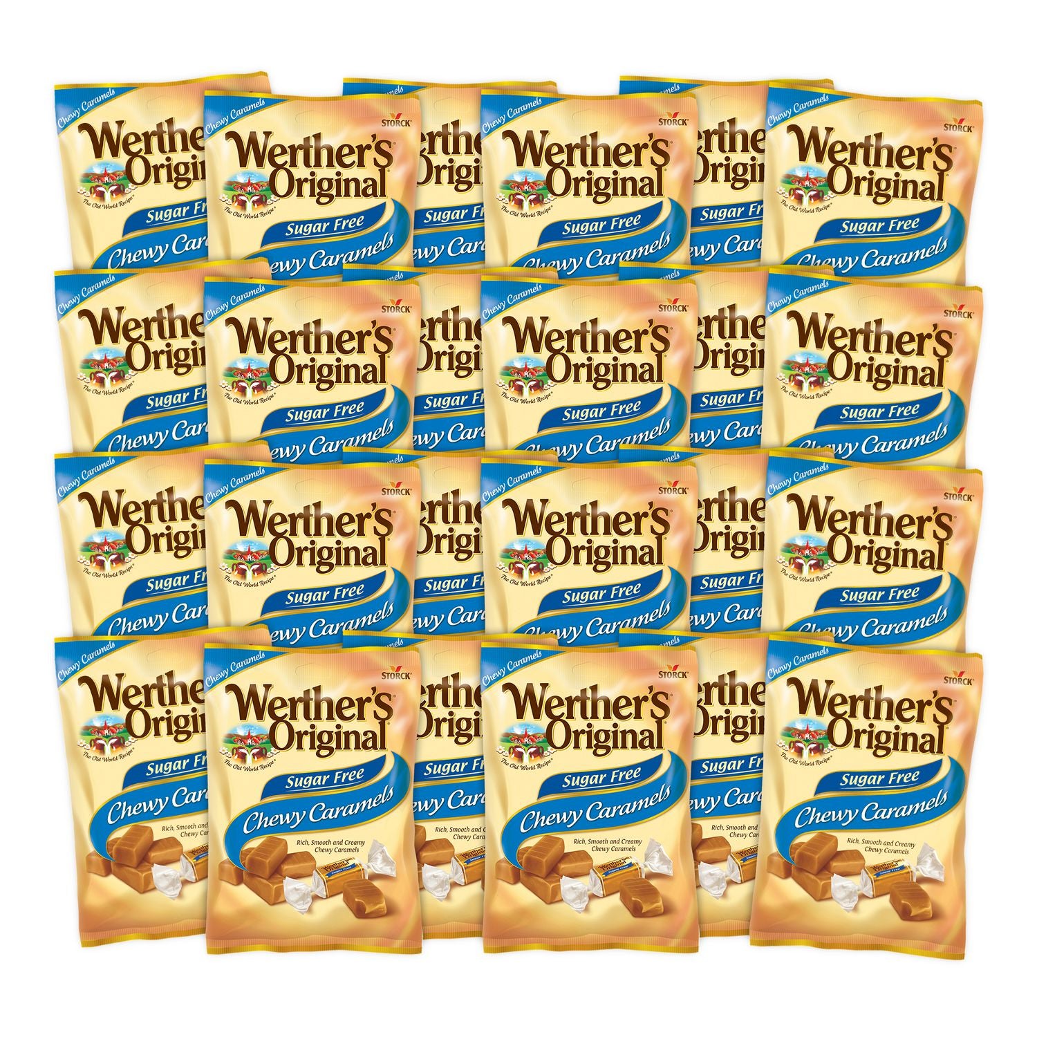 Green Rabbit Caramel Candy, Sugar Free, Individually Wrapped, 1 Carton