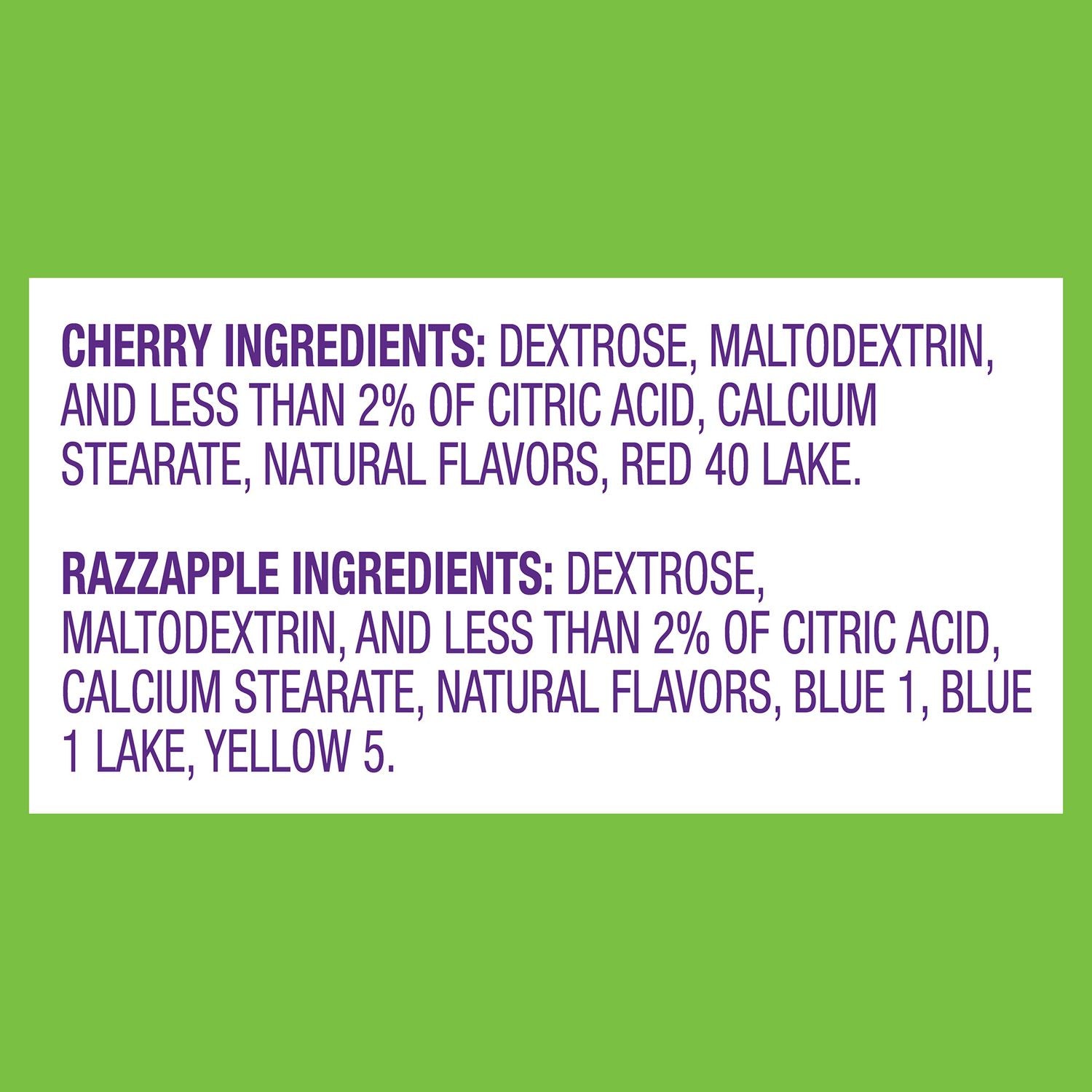 Cherry, Green Apple - Individually Wrapped - 0.43 oz - 48 /Box - 2 / Carton