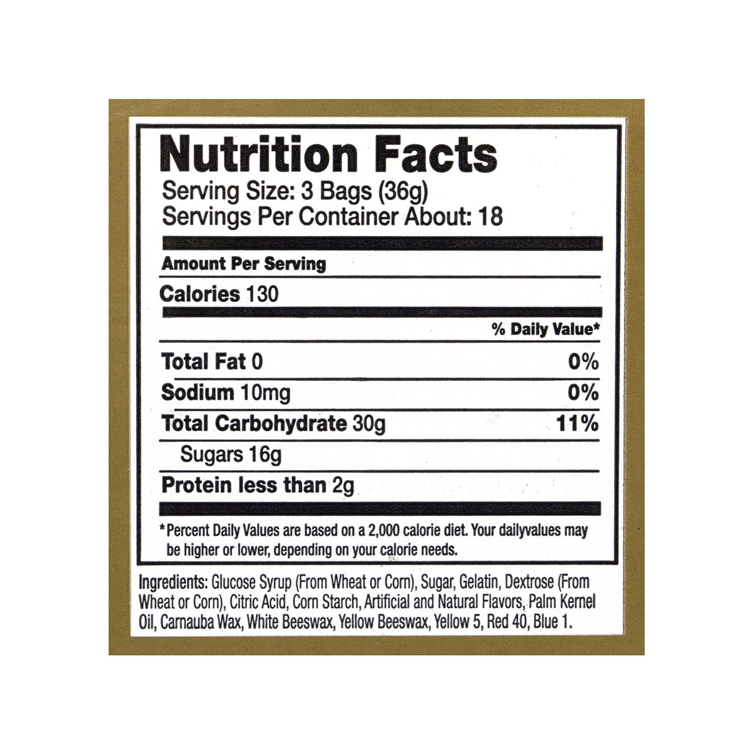 Haribo Gold Gummi Bears Fruity, 0.40 oz, 54 per Bag, 108 Bags per Carton