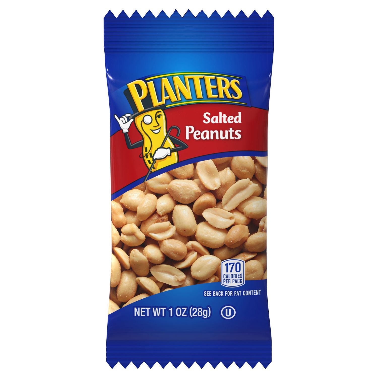 Green Rabbit Planters Salted Peanuts, Salted & Crunchy, 1 oz Packs, 48 Bags per Carton, 2 Cartons