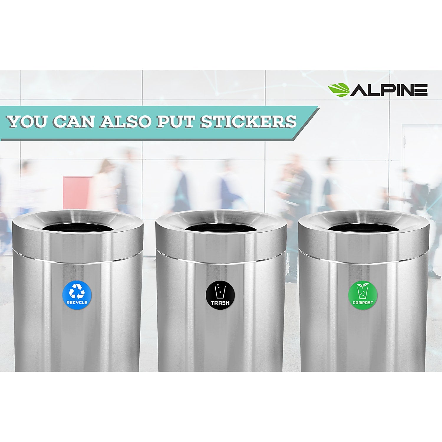 50 Gallon Stainless Steel Recycling Can