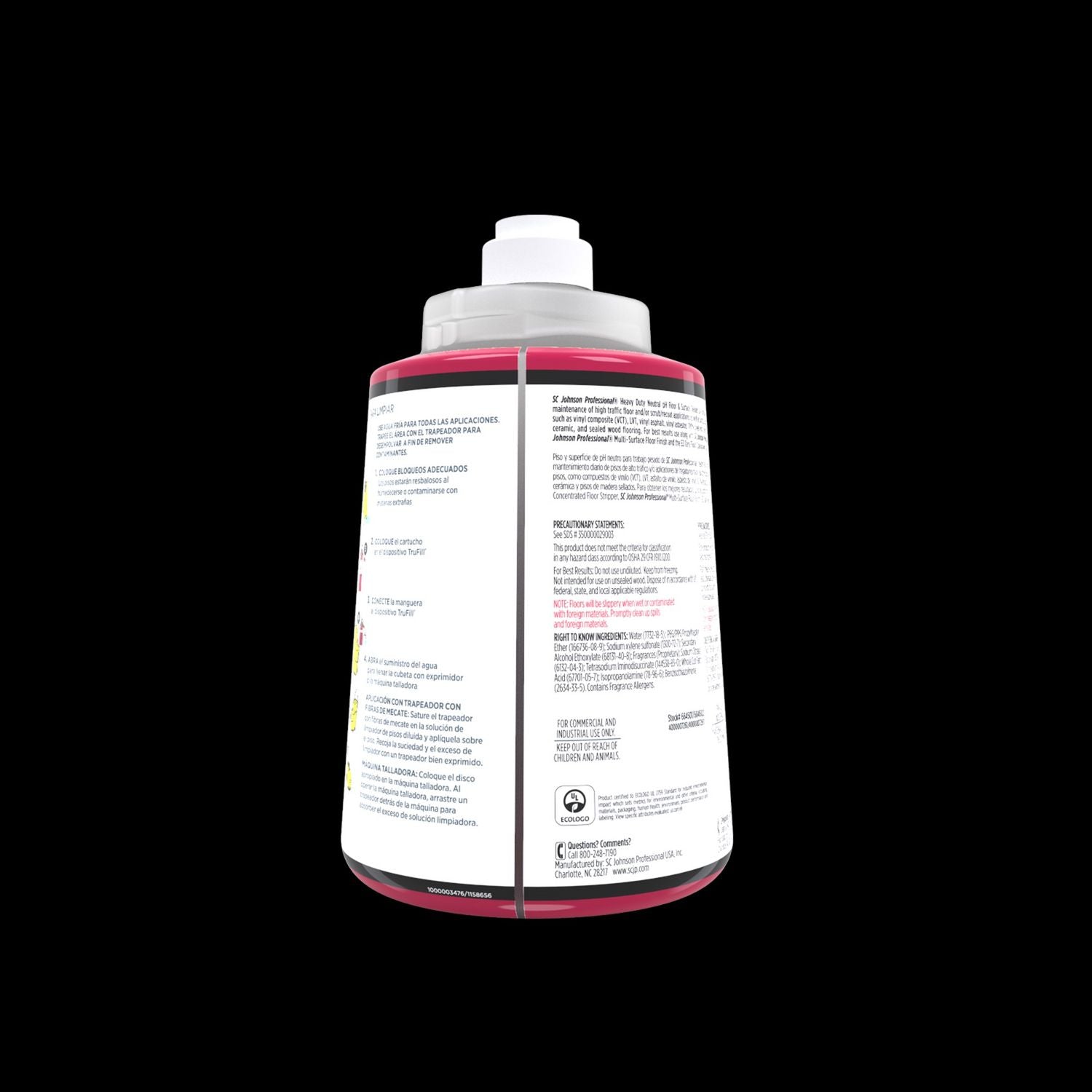 TruFill Heavy-Duty Floor Cleaner Concentrate, 67.6 fl oz (2.1 quart), Red Cartridge, 1 Each, Residue-Free, Dilutable, Heavy Duty