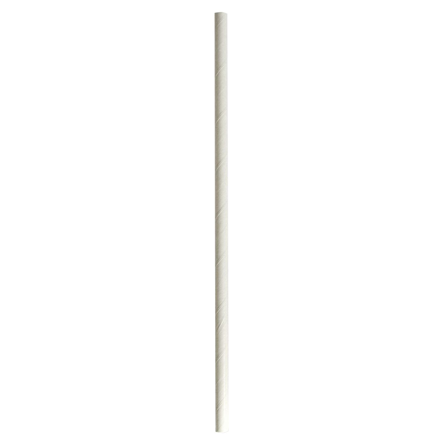 Wrapped Jumbo Paper Straws, 7.75", Paper, White, 1,280/Carton