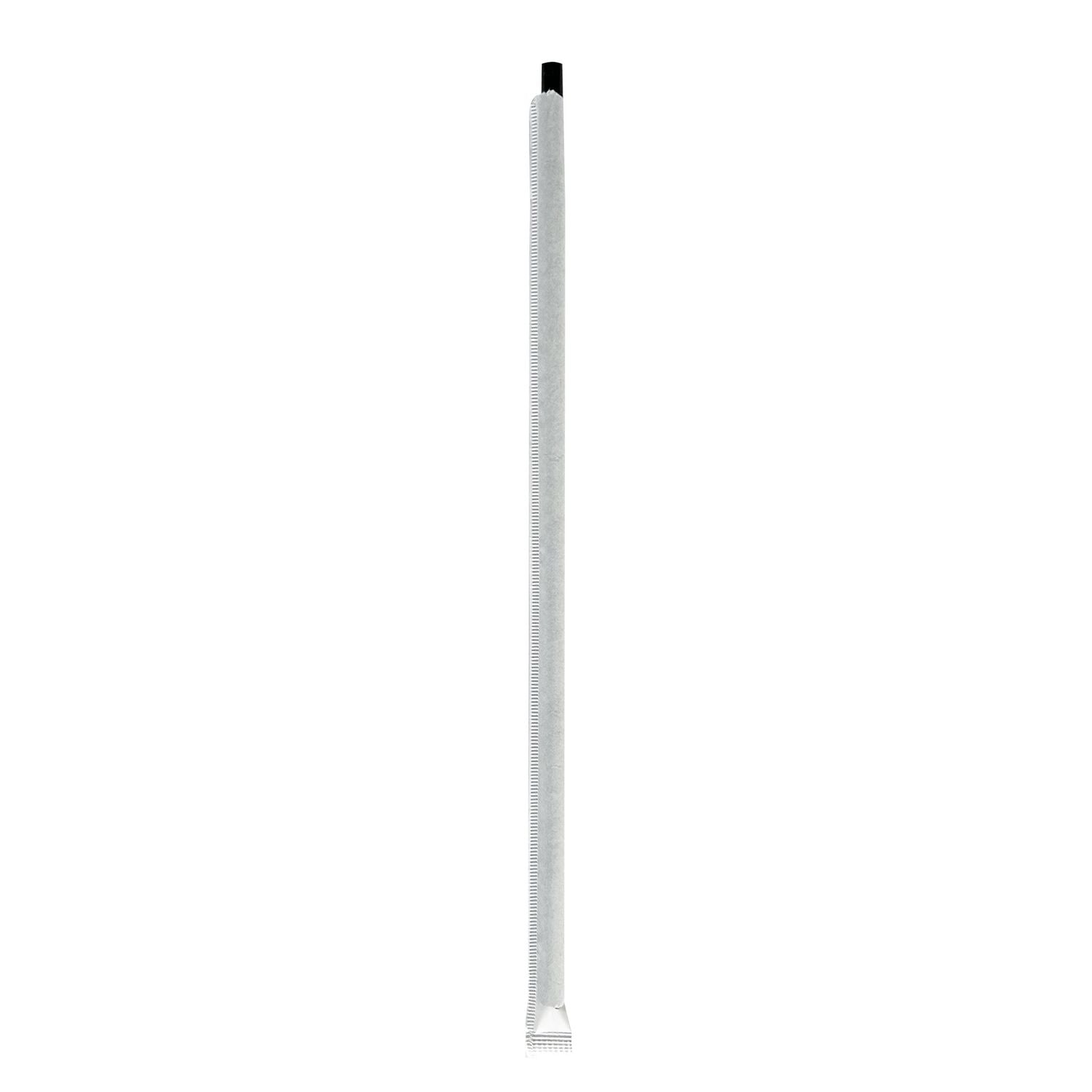 Wrapped Giant Straws, 10.25", Polypropylene, Black, 1,200/Carton