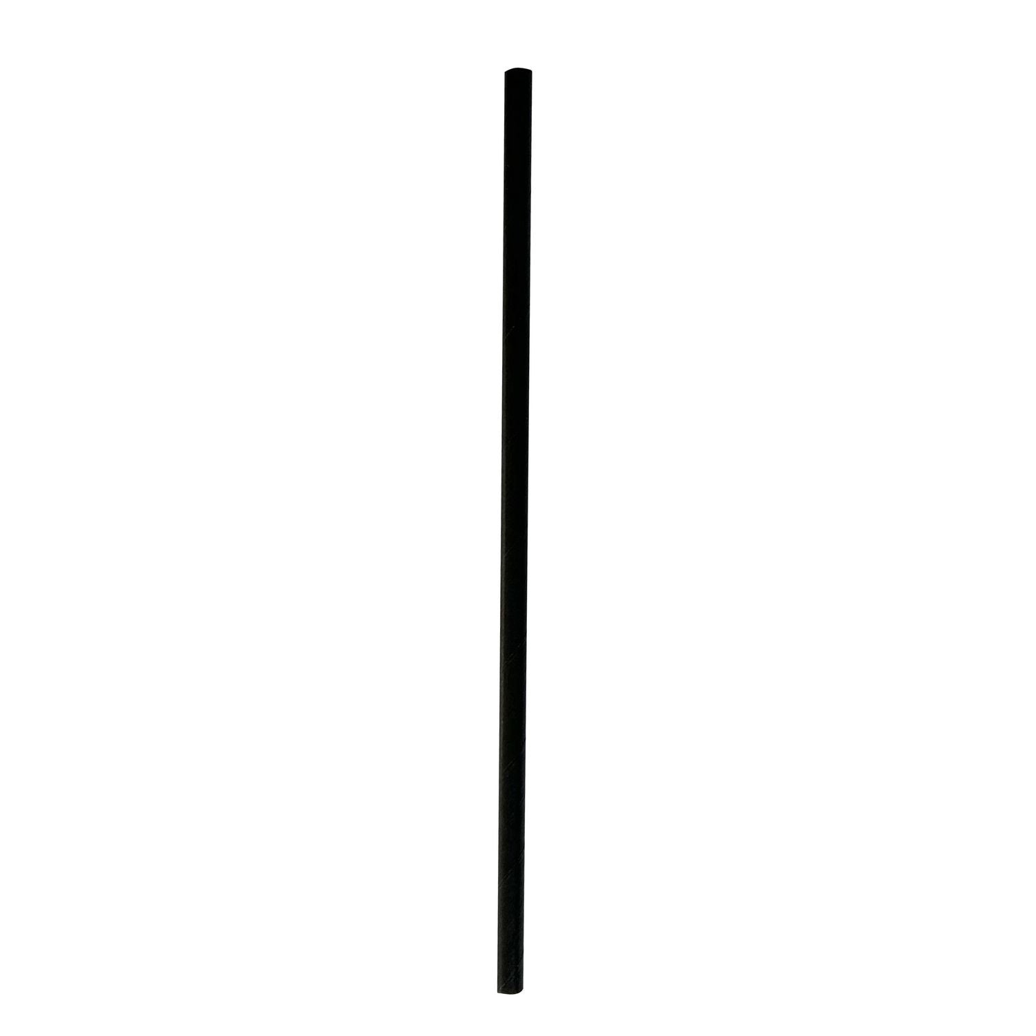 Wrapped Jumbo Paper Straws, 7.75", Paper, Black, 1,280/Carton