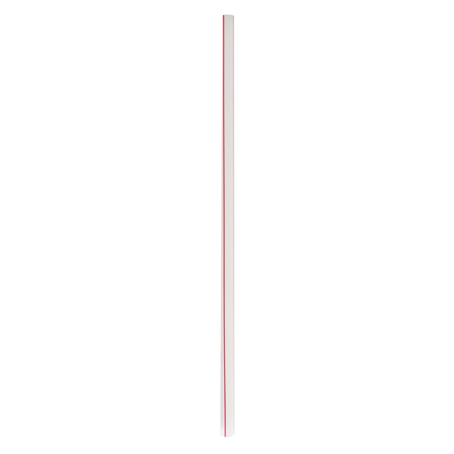 Wrapped Jumbo Straws, 10.25", Polypropylene, Red/White Striped, 2,000/Carton