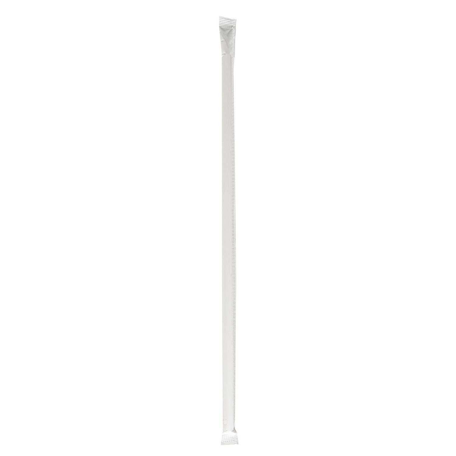 Wrapped Jumbo Straws, 10.25", Polypropylene, Red/White Striped, 2,000/Carton