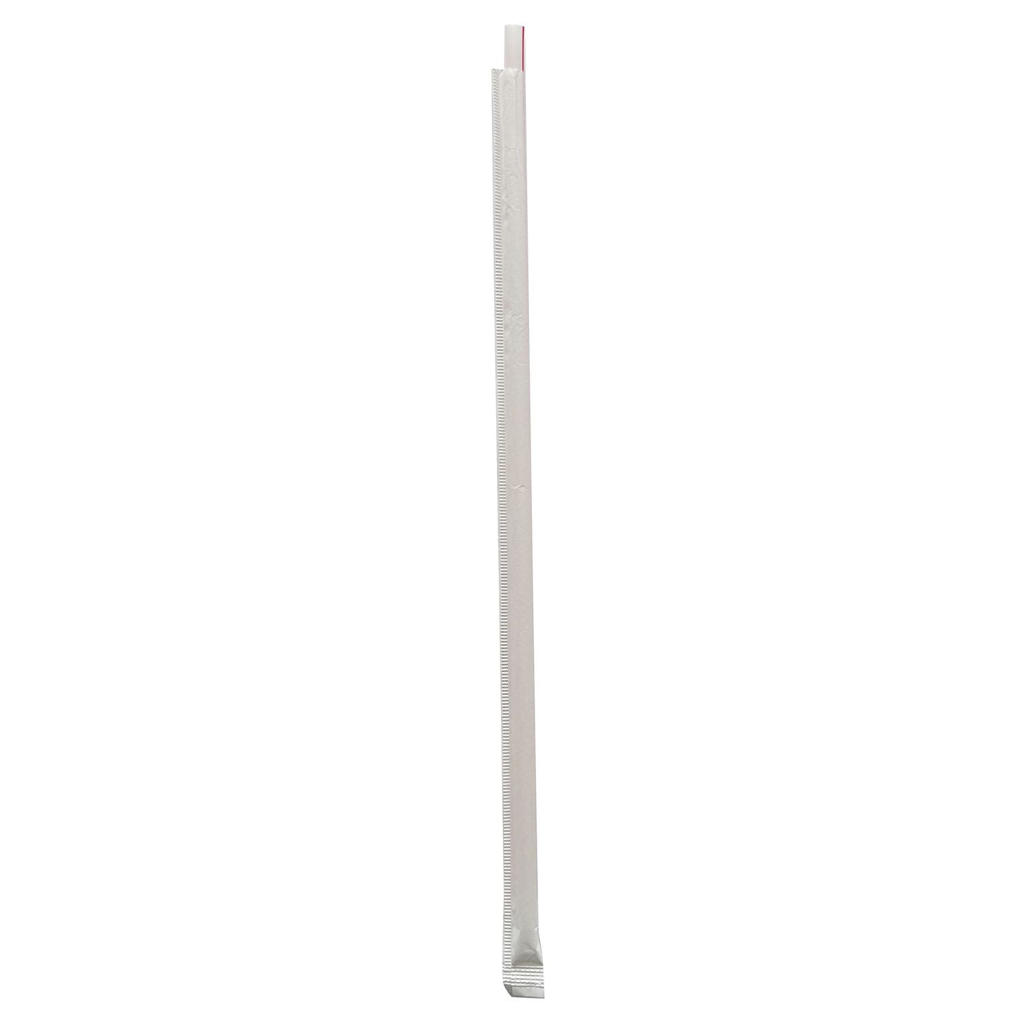 Wrapped Giant Straws, 10.25", Polypropylene, Red/White Striped, 1,200/Carton