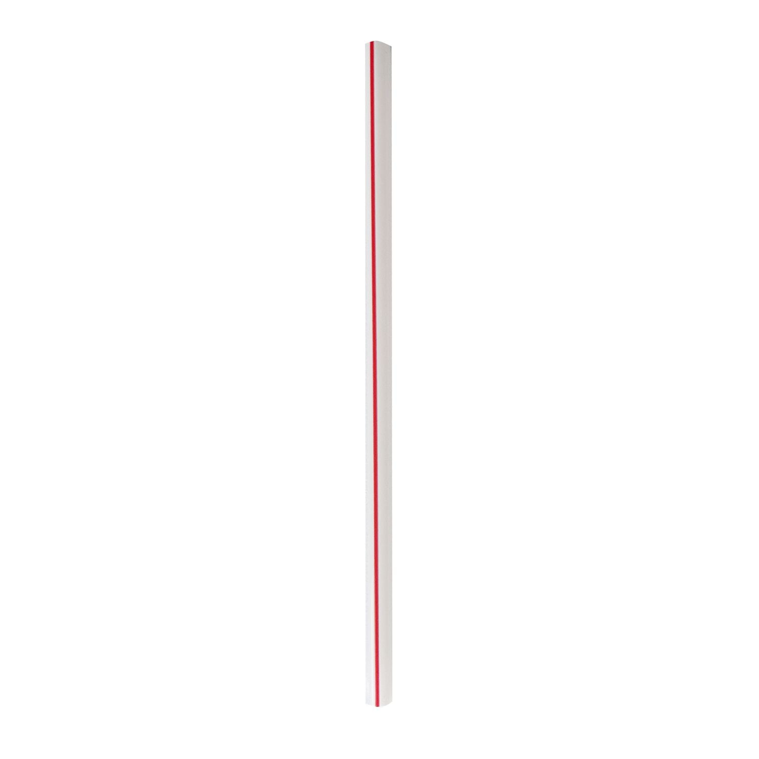 Wrapped Giant Straws, 7.75", Polypropylene, Red/White Striped, 7,200/Carton