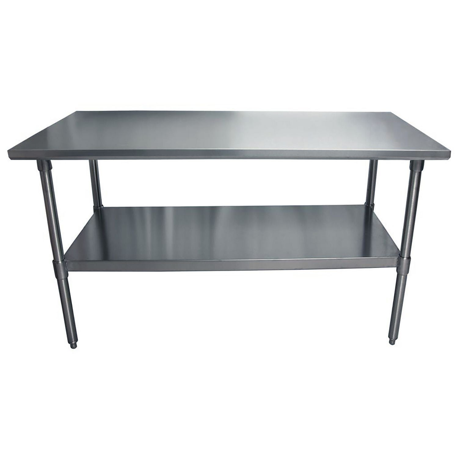 Stainless Steel Flat Top Work Tables, 60w x 30d x 36h, Silver, 2/Pallet