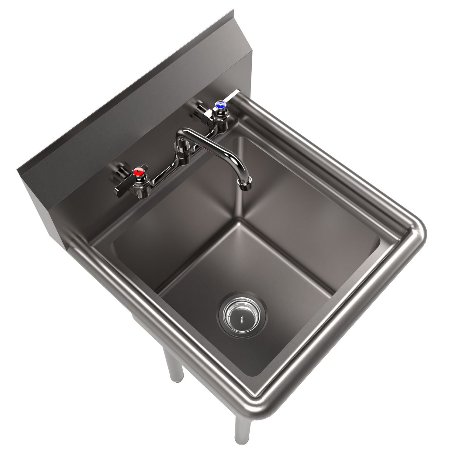 Stainless Steel Sink and Faucet Bundle, Sink/Faucet/Faucet Mounting Kit/Drain, 15" L x 15" W x 14" D