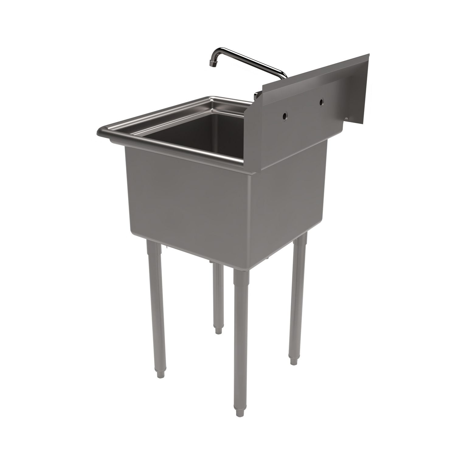 Stainless Steel Sink and Faucet Bundle, Sink/Faucet/Faucet Mounting Kit/Drain, 18" L x 18" W x 14" D