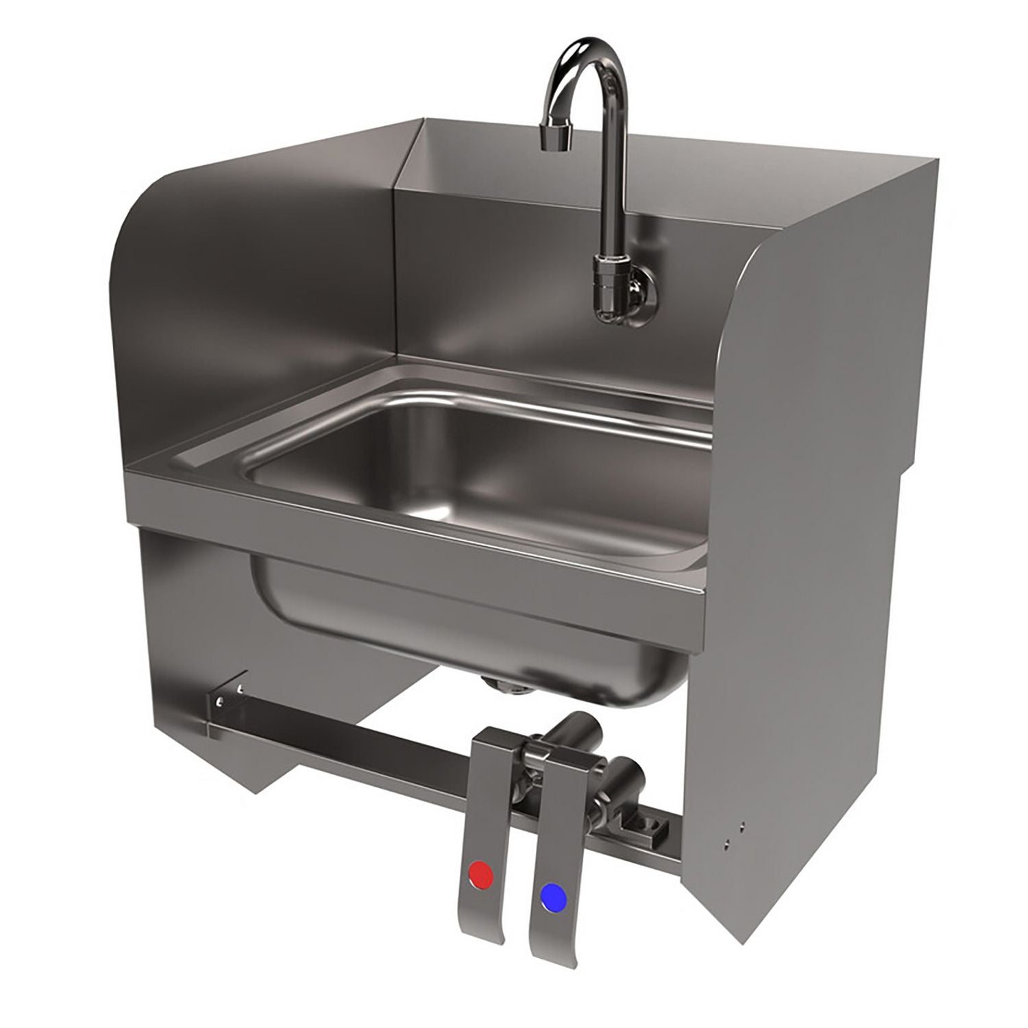 Stainless Steel Hand Sink with Side Splashes, 14" l x 10" w x 5" d