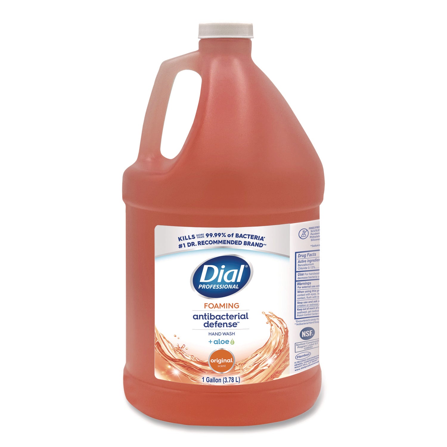 Dial Antibacterial Defense Foaming Handwash - Fresh Scent Scent - 1 gal - Pump Dispenser - Bacteria Remover - Hand, Skin - Antibacterial - Orange - Cruelty-free, Sulfate-free, Paraben-free, Phthalate-free, Silicone-free, pH Balanced - 1 Each