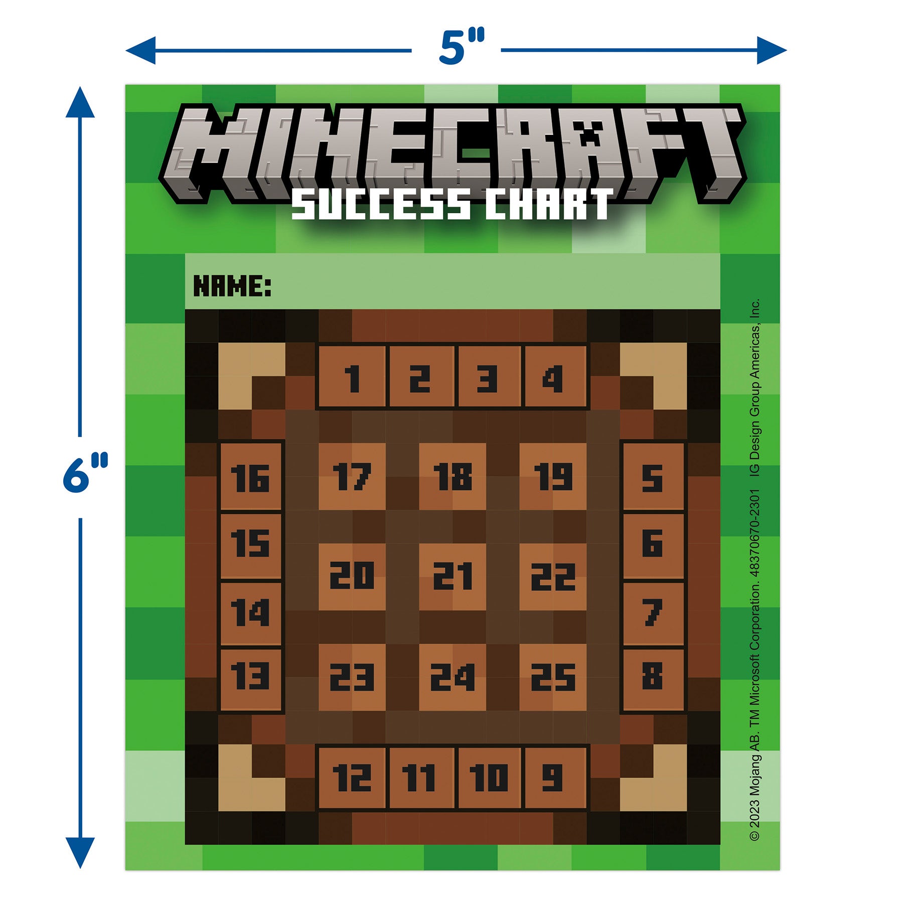 Minecraft Mini Reward Charts with Stickers, Pack of 36
