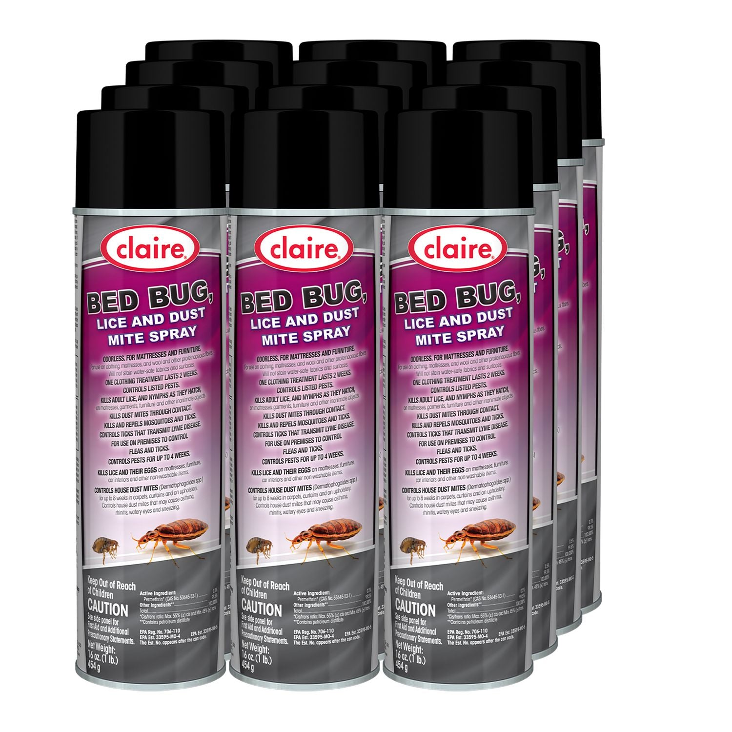 Bed Bug Killer, 16 oz Aerosol Spray, 12/Carton