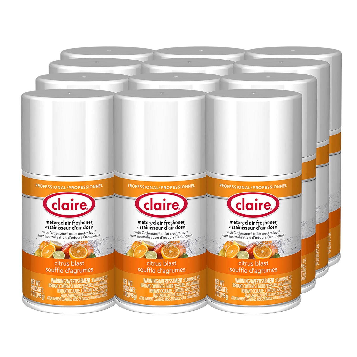 Metered Air Freshener, 7 oz Aerosol Spray, Citrus Blast, 12/Carton