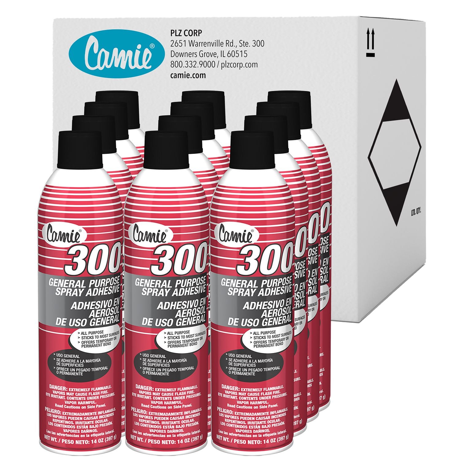 300 General Purpose Spray Adhesive, 14 oz, 12/Carton