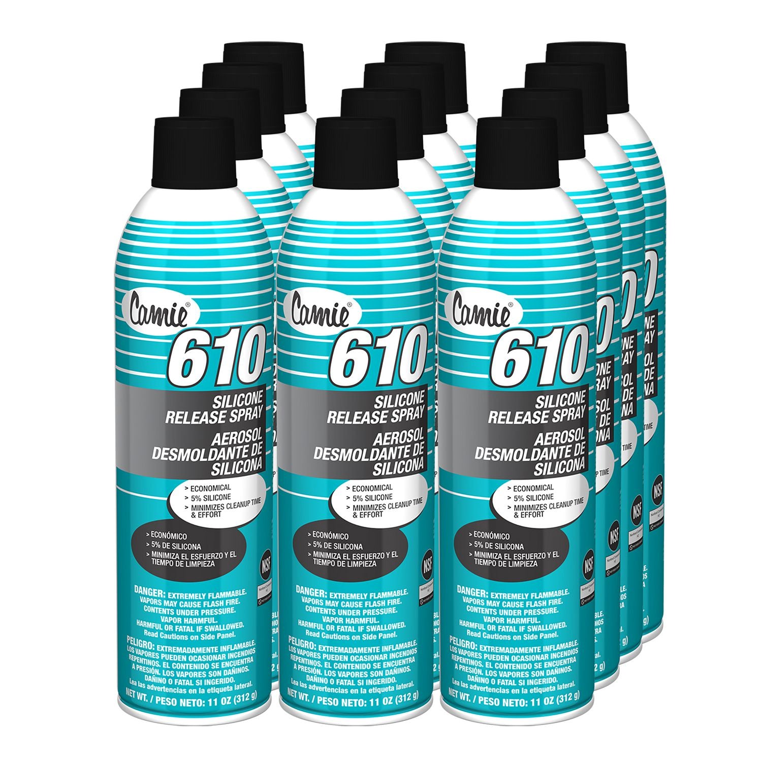 610 Silicone Release Agent, 11 oz Aerosol Can, 12/Carton