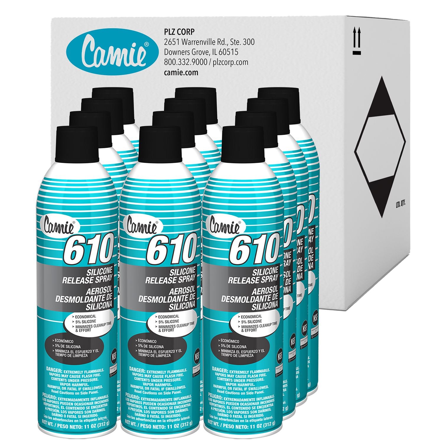 610 Silicone Release Agent, 11 oz Aerosol Can, 12/Carton